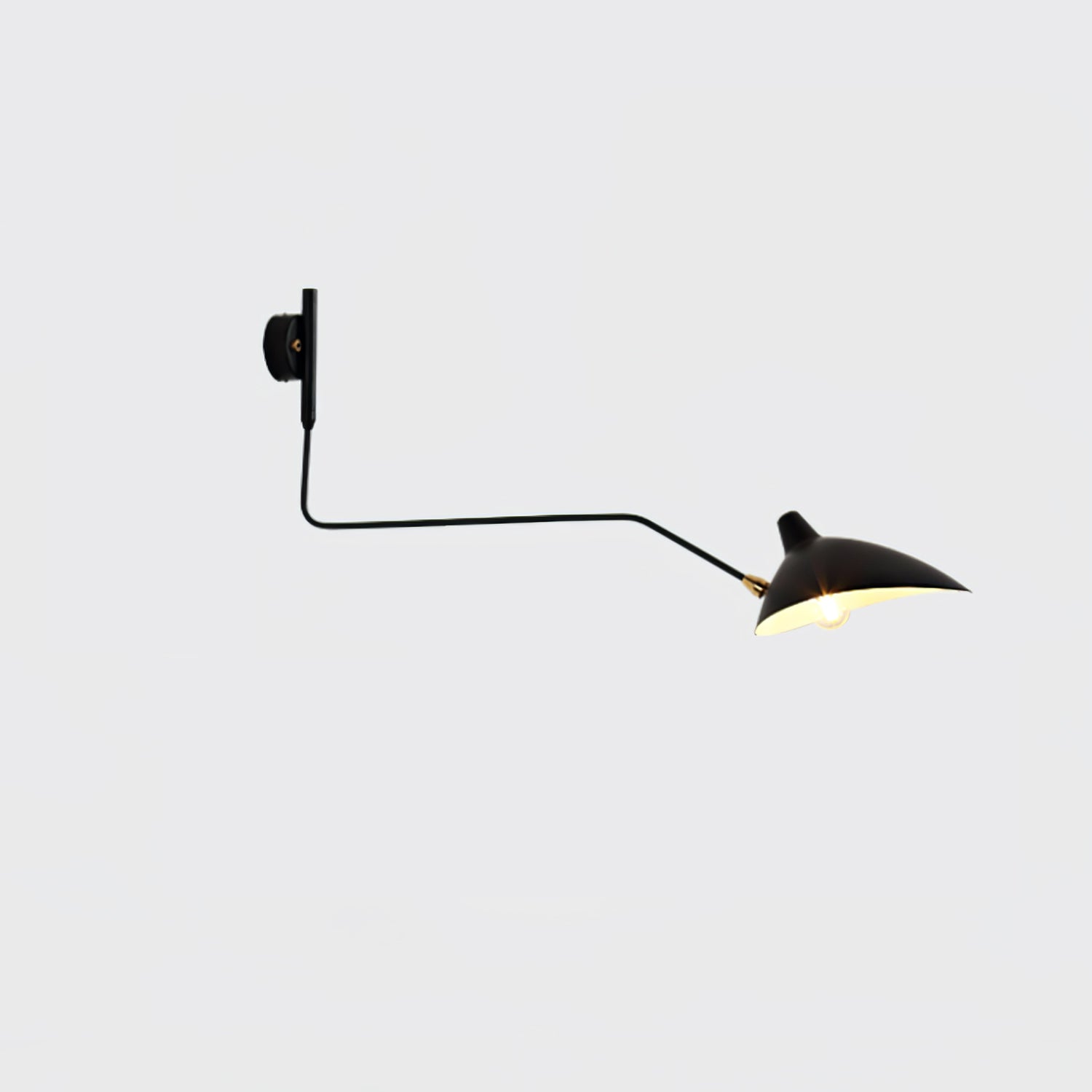 Mid-Century Swing-Arm Wall Sconce with Conical-Shades