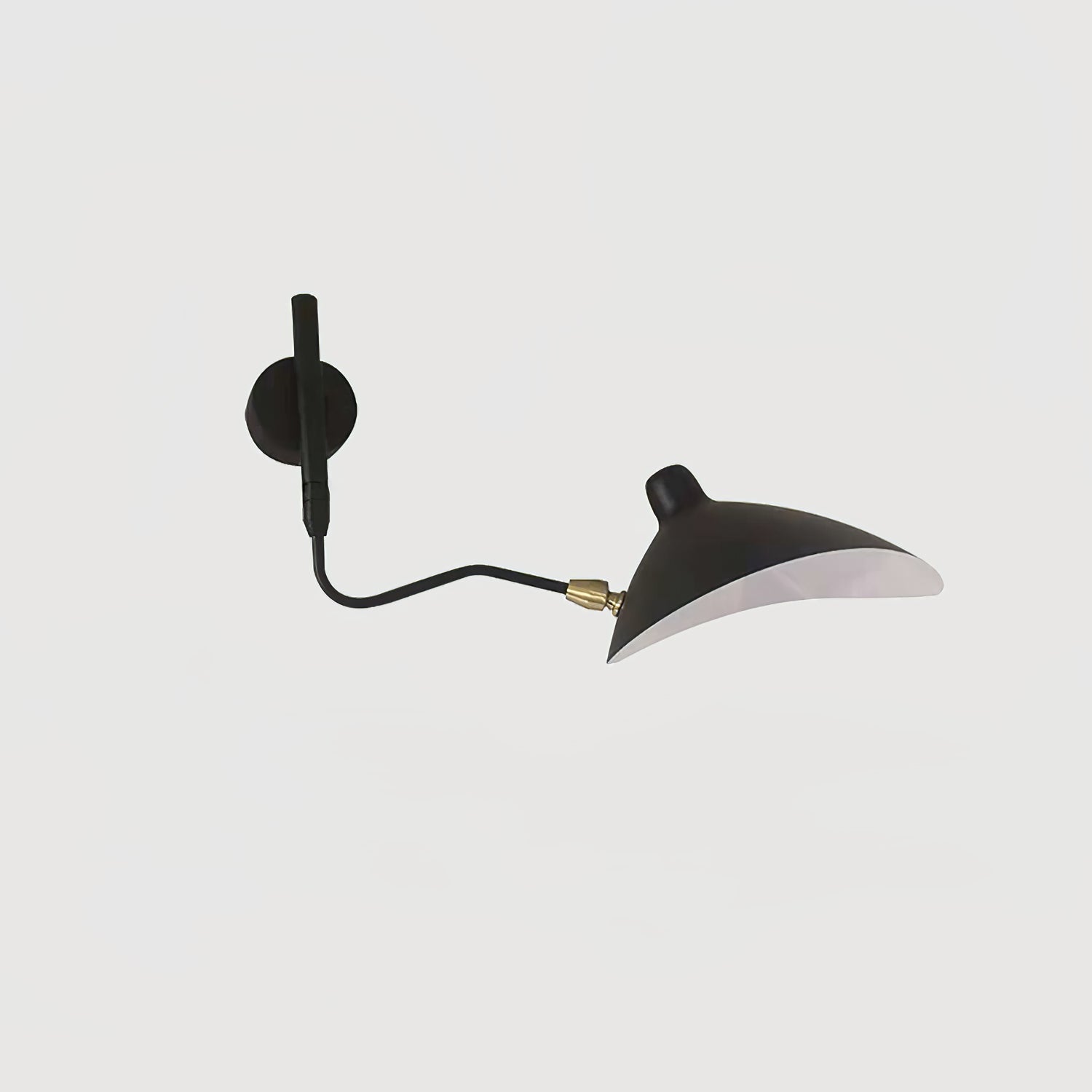 Mid-Century Swing-Arm Wall Sconce with Conical-Shades