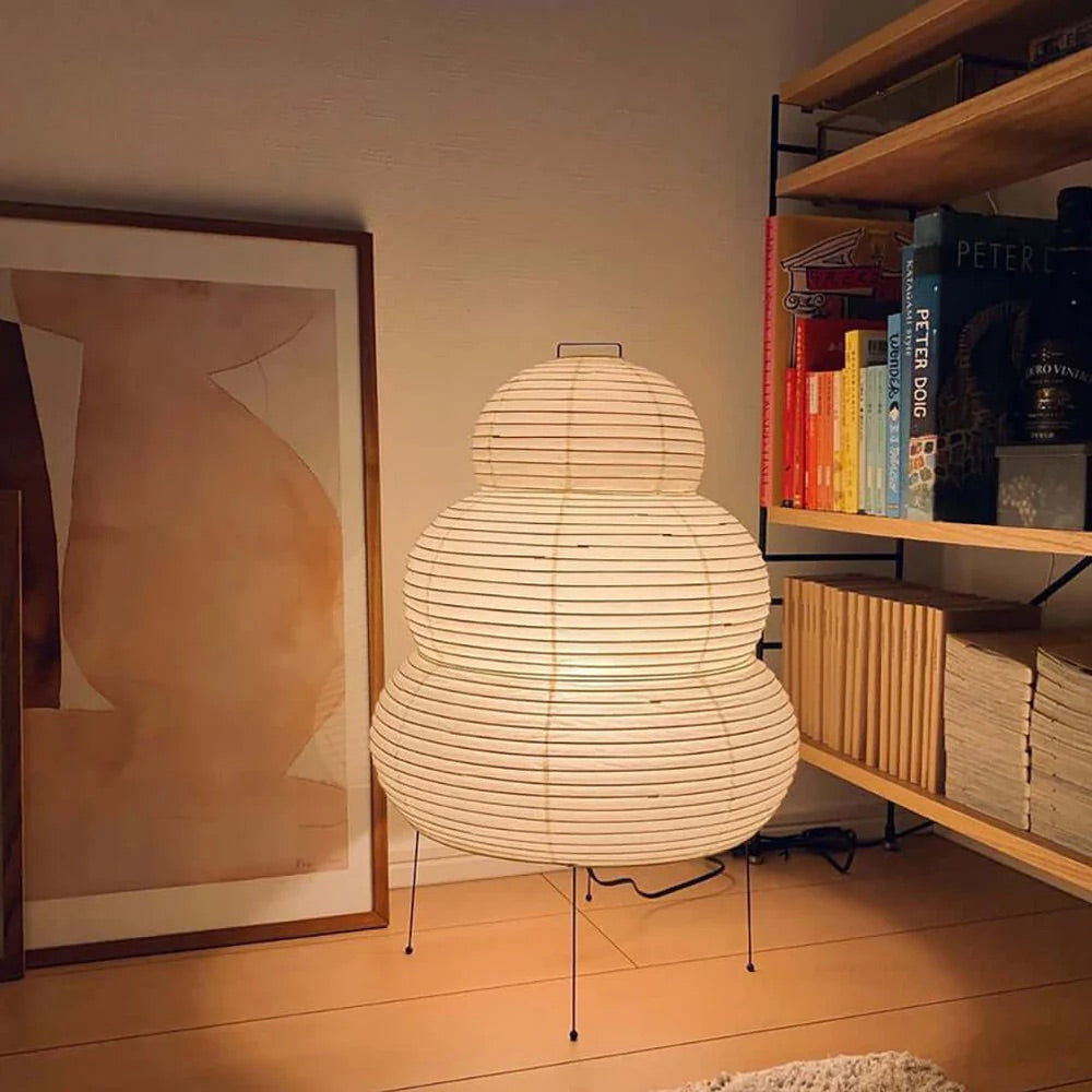 Akari Style Table Lamp - Washi Paper Lantern Design