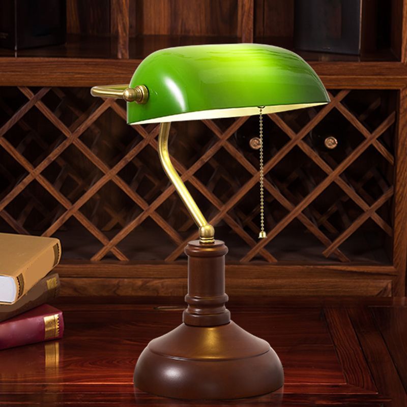 Vintage Table Lamp featuring Curved Dome Shade