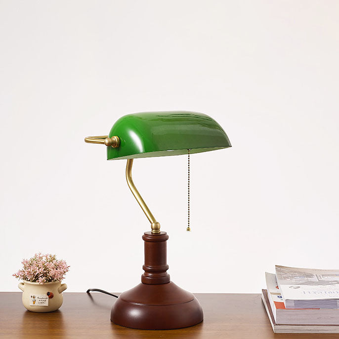 Vintage Table Lamp featuring Curved Dome Shade