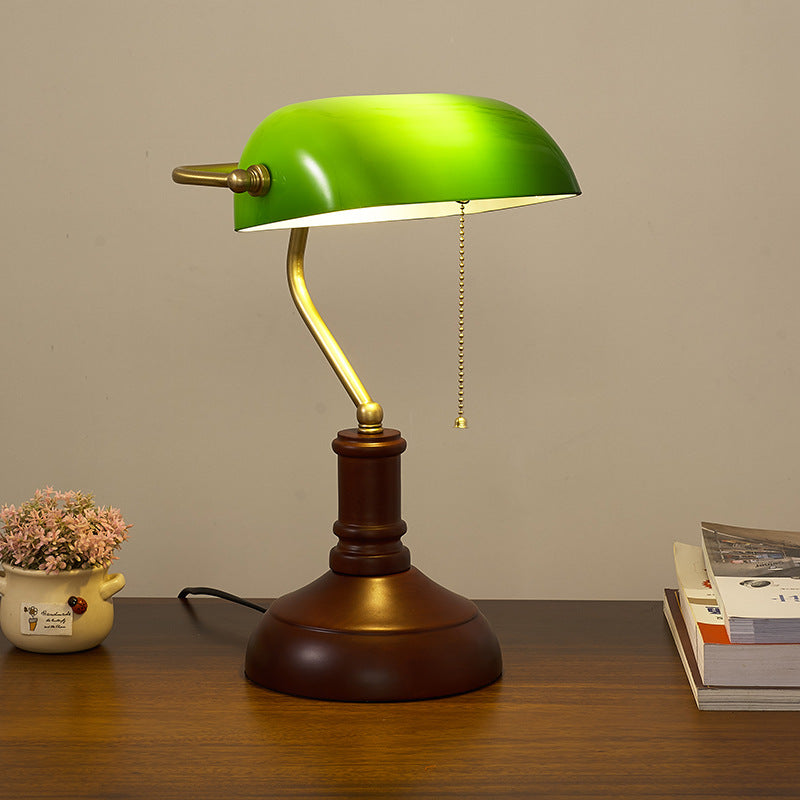 Vintage Table Lamp featuring Curved Dome Shade