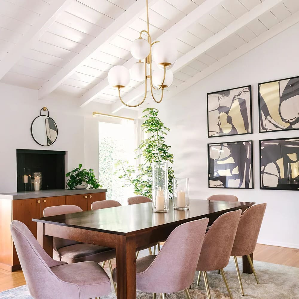 Art Deco Chandelier with Arched Spherical Shades
