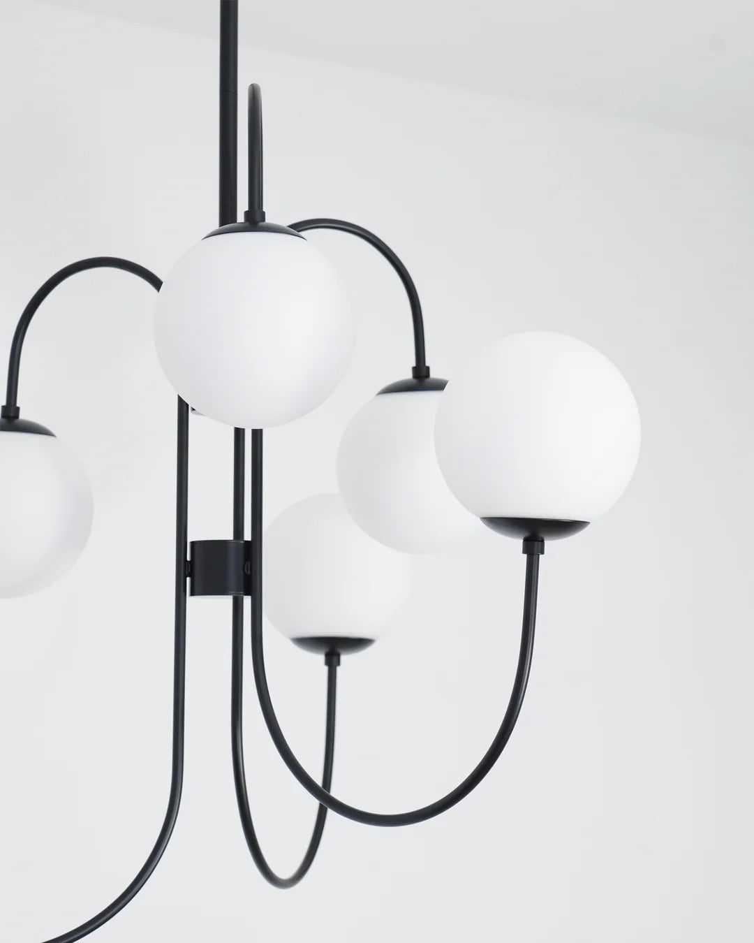 Art Deco Chandelier with Arched Spherical Shades