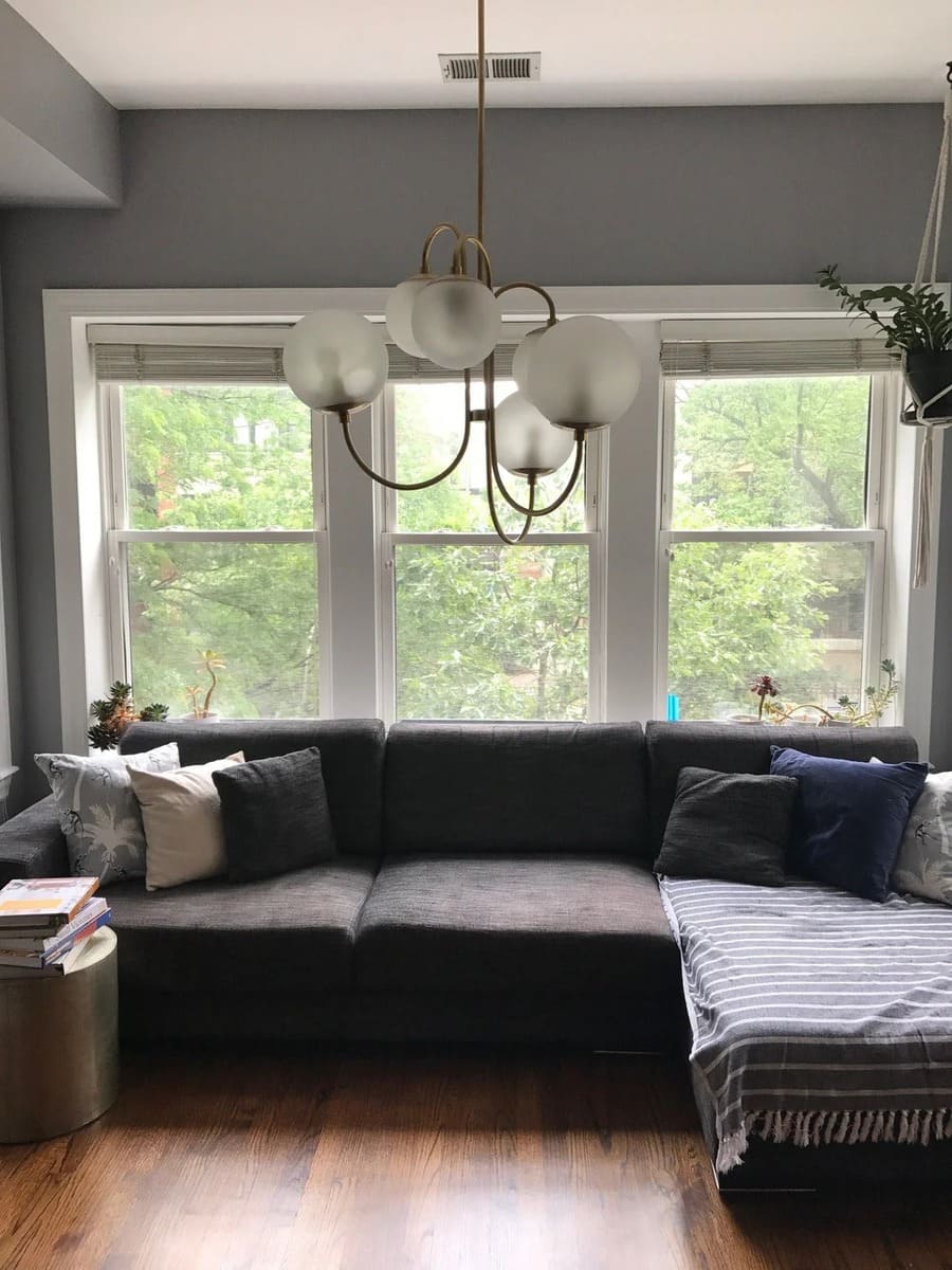 Art Deco Chandelier with Arched Spherical Shades