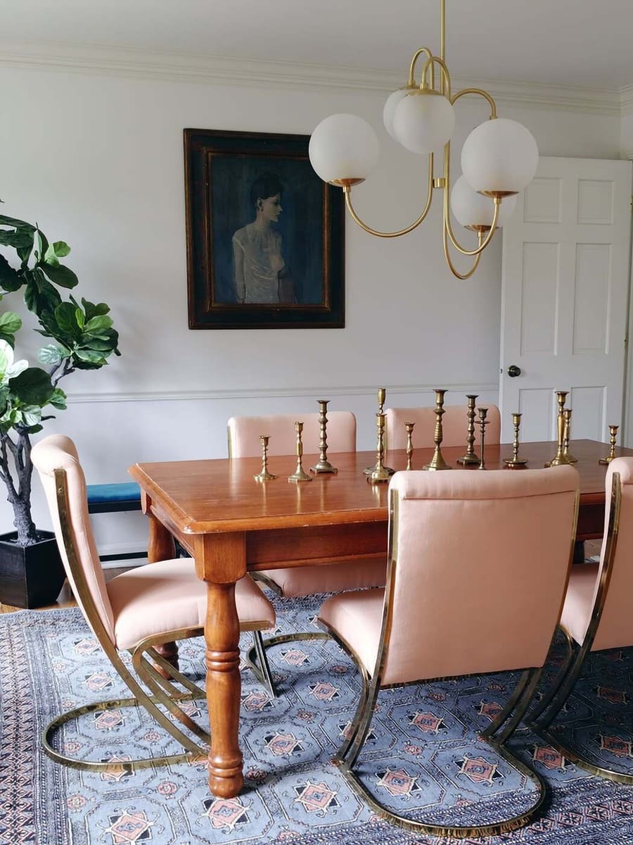 Art Deco Chandelier with Arched Spherical Shades