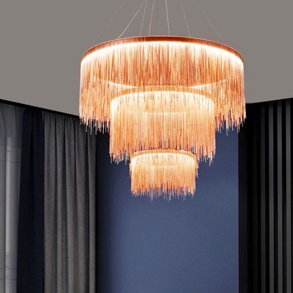 Circular Chandelier - Modern Art Deco Elegance