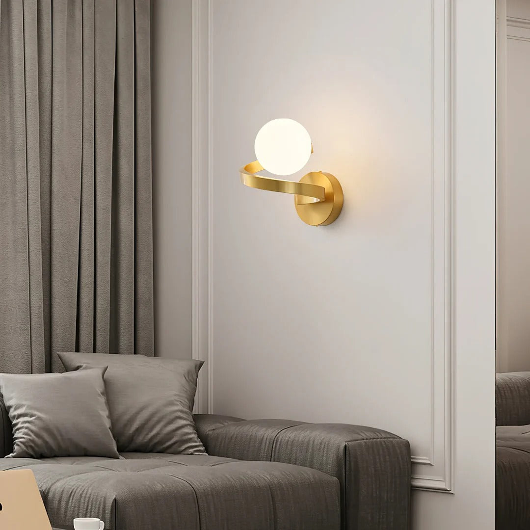Artistic Curved Glass Wall Sconce