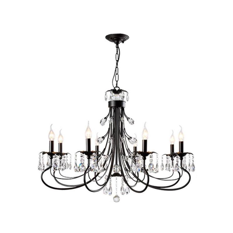 Elegant Multi-Arm Chandelier & Crystal Candle Holders