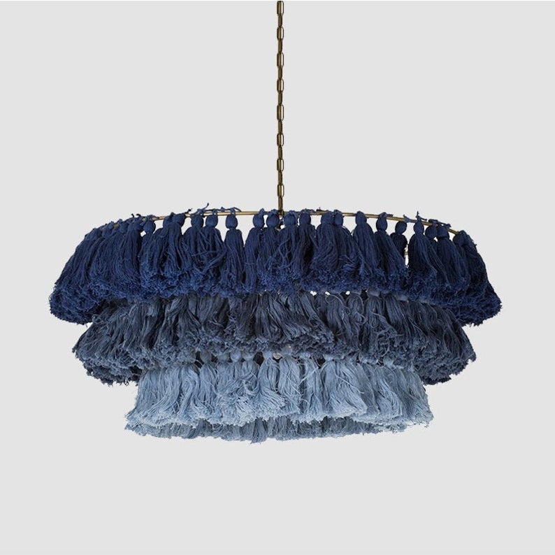 Boho Tiered Chandelier Featuring Layered Fringe