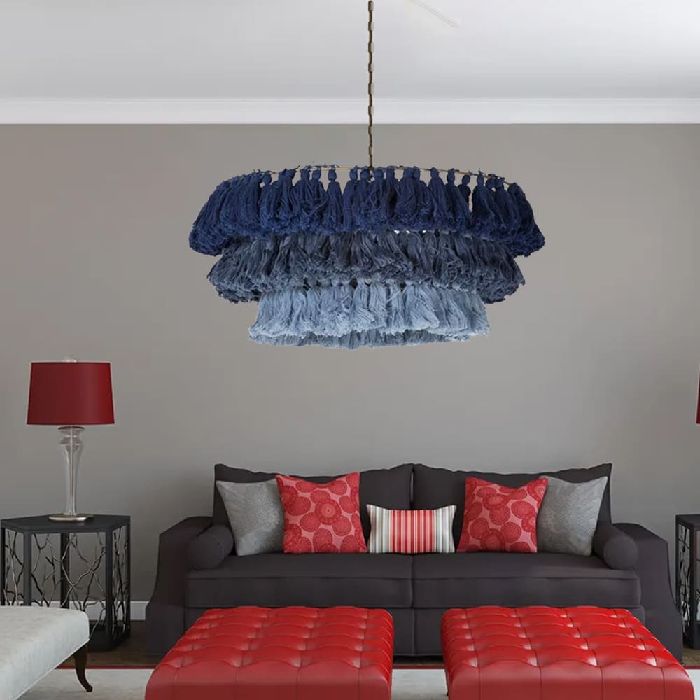 Boho Tiered Chandelier Featuring Layered Fringe