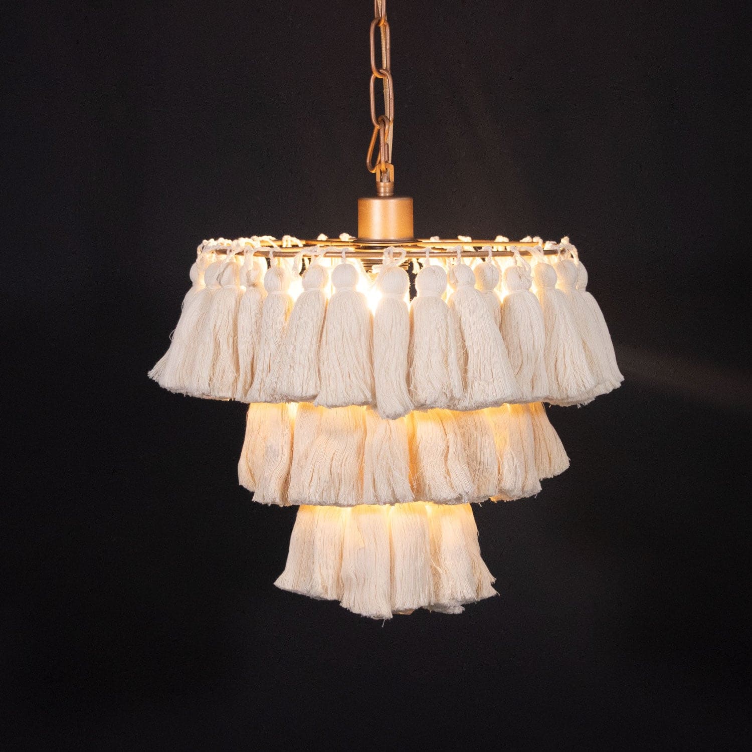 Boho Tiered Chandelier Featuring Layered Fringe