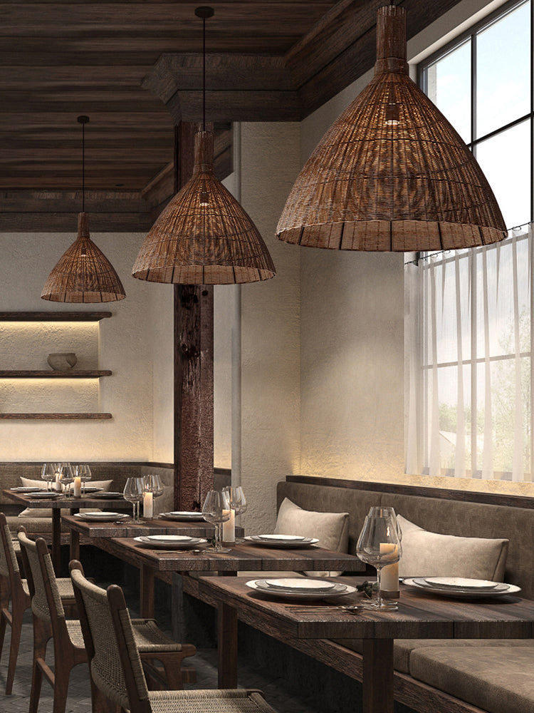 Rustic Tapered Pendant Light – Conical Design