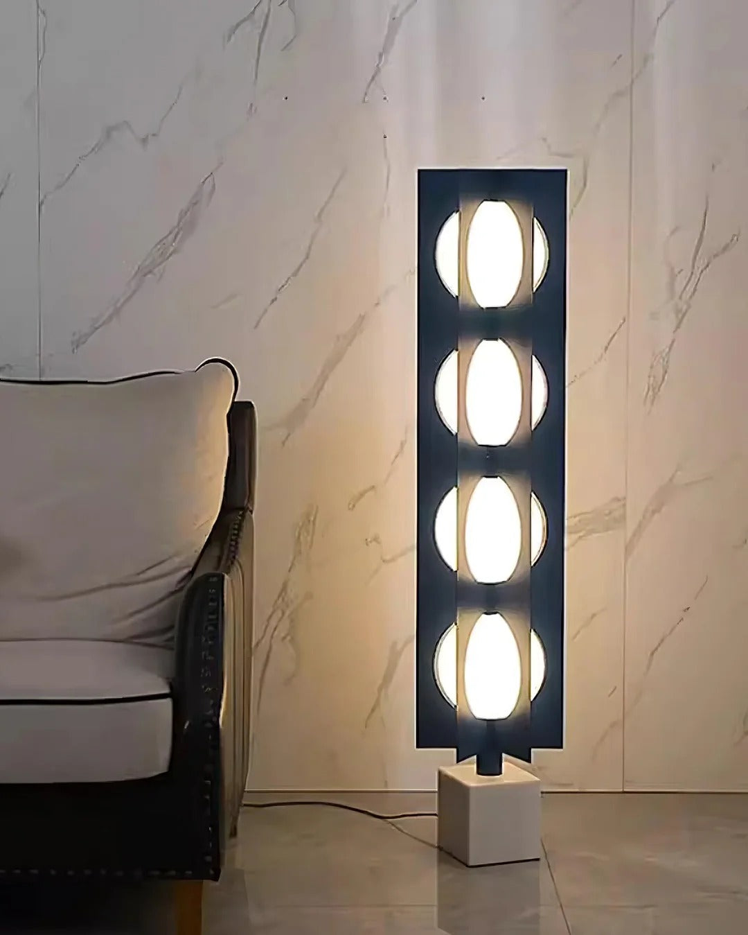 Industrial Floor Lamp With Intersecting LED Plates