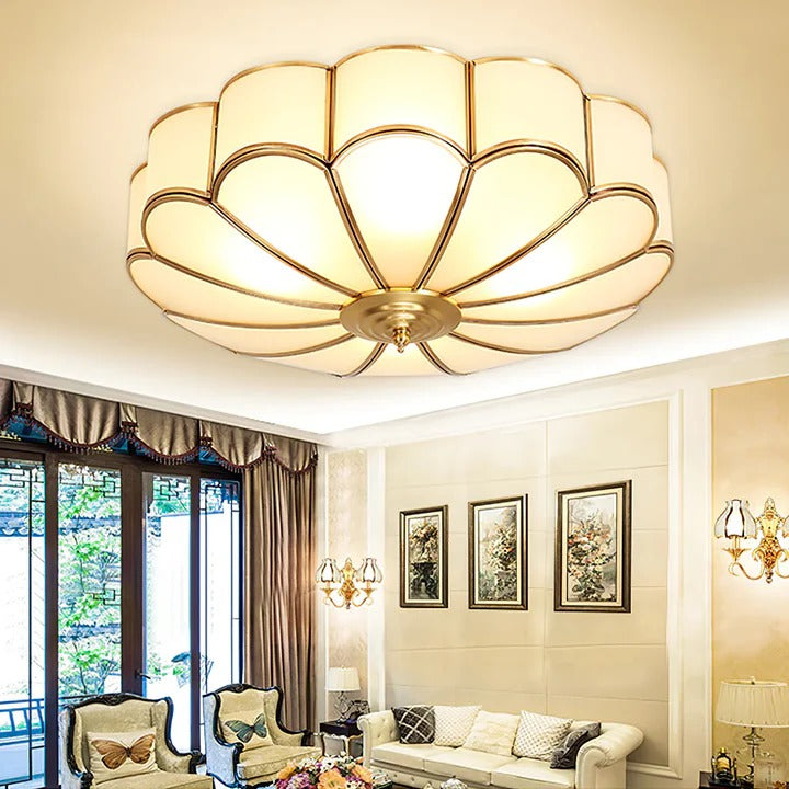 Flush Mount Intricate-Floral Art Deco Ceiling Light