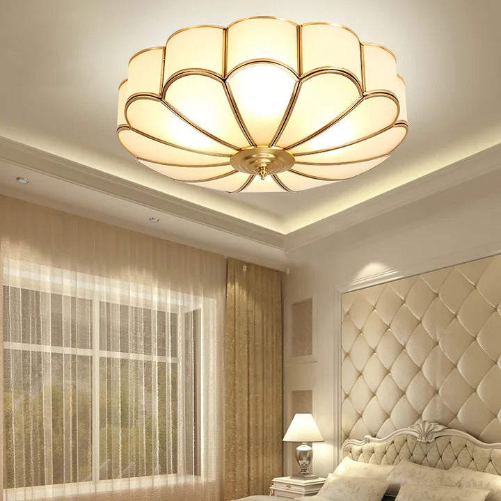 Flush Mount Intricate-Floral Art Deco Ceiling Light