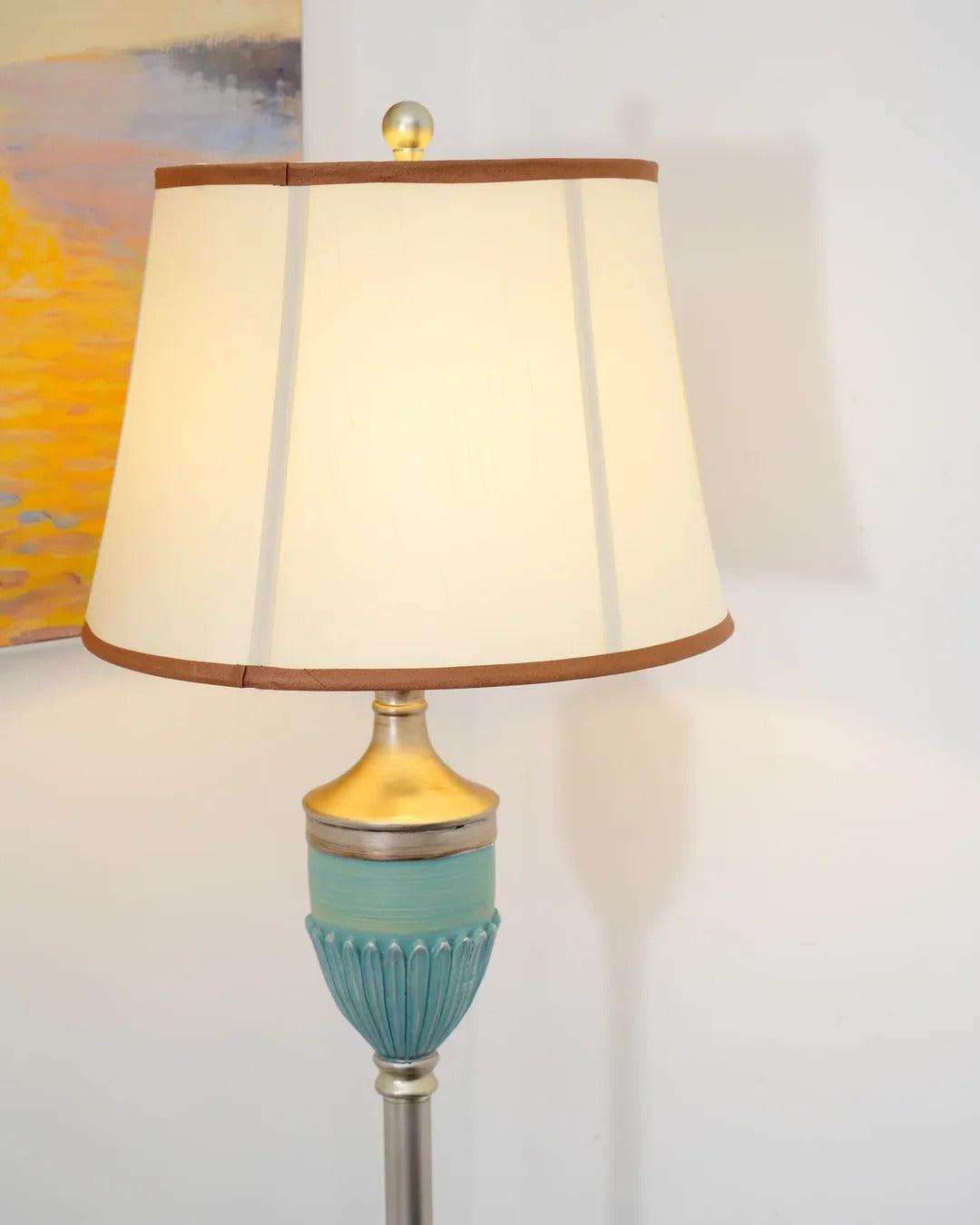 Traditional Floor Lamp with Slender Conical Shade
