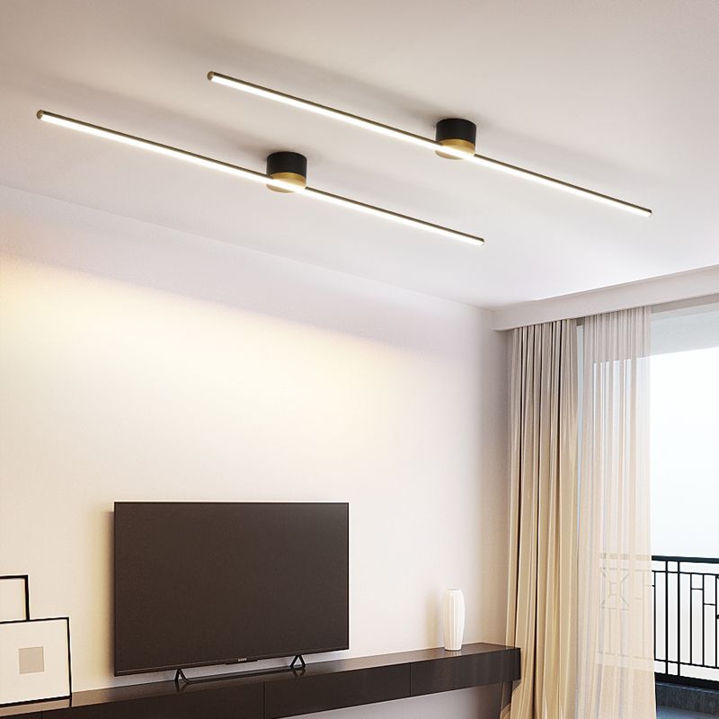 Minimalist Cylindrical Semi-Flush Mount Vanity Light