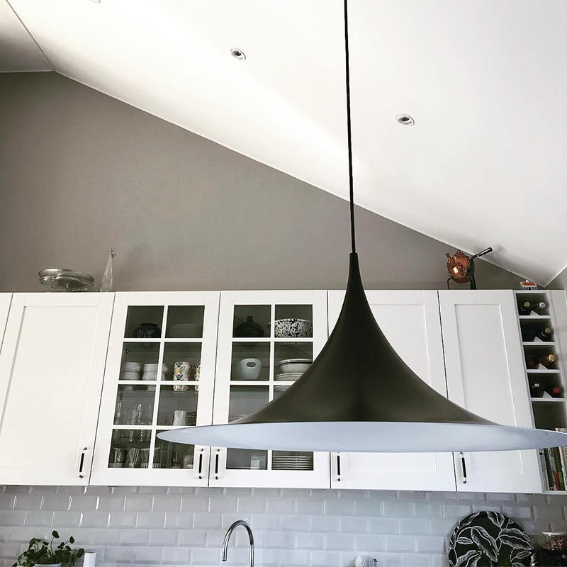 Minimalist Smoothly-Curved Cone Pendant Light