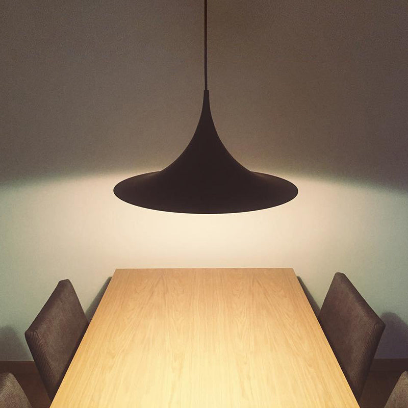 Minimalist Smoothly-Curved Cone Pendant Light