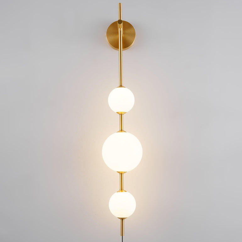 Contemporary Vertical Globe Wall Sconce – Matte White