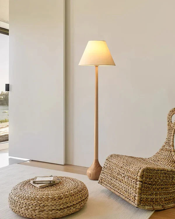 Minimalist Floor Lamp featuring Conical, Spherical Base