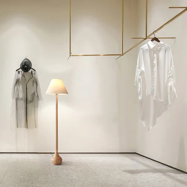 Minimalist Floor Lamp featuring Conical, Spherical Base