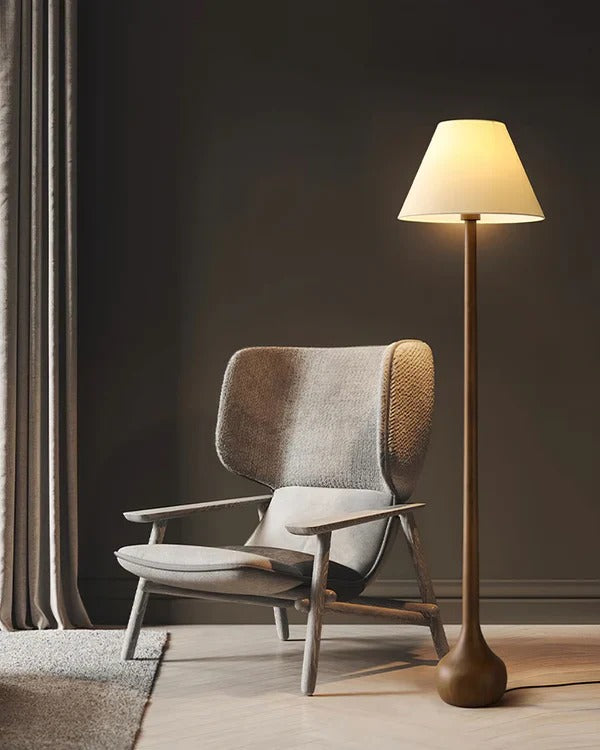 Minimalist Floor Lamp featuring Conical, Spherical Base