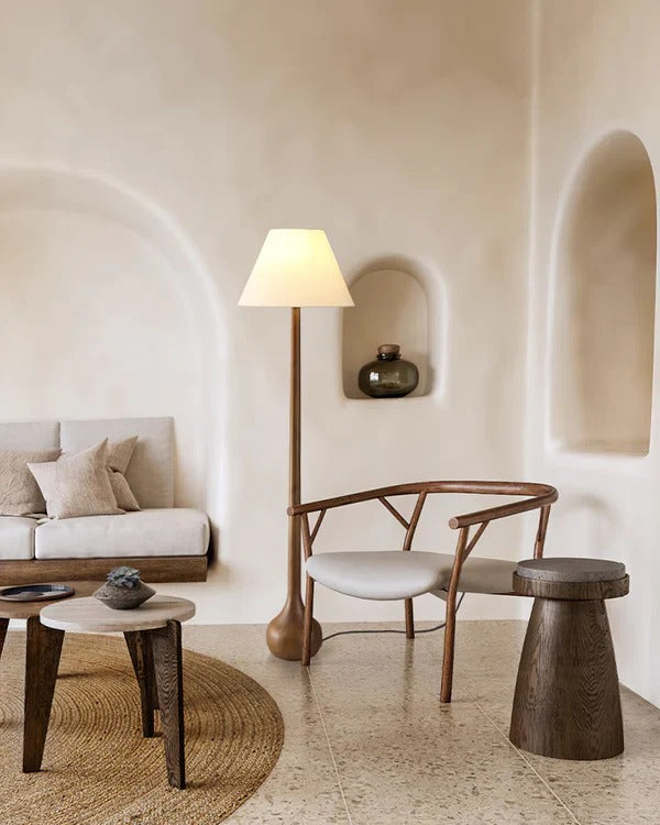 Minimalist Floor Lamp featuring Conical, Spherical Base