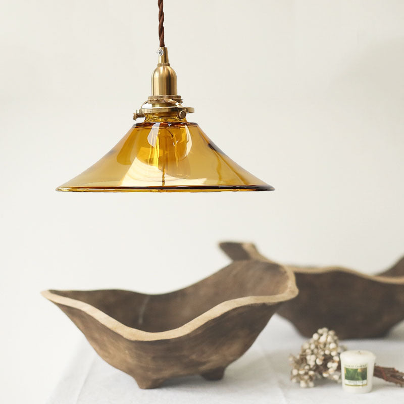 Pendant Light with Industrial Twisted Conical Shade