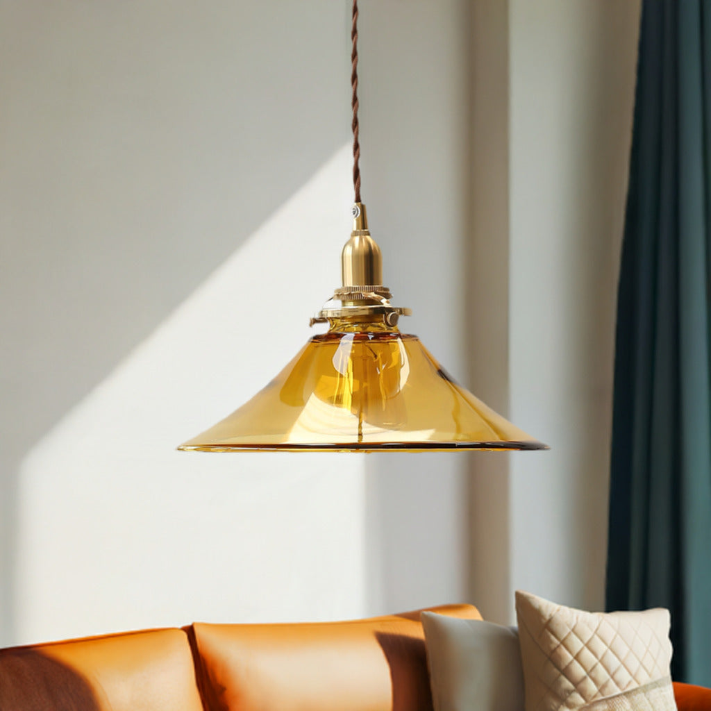 Pendant Light with Industrial Twisted Conical Shade