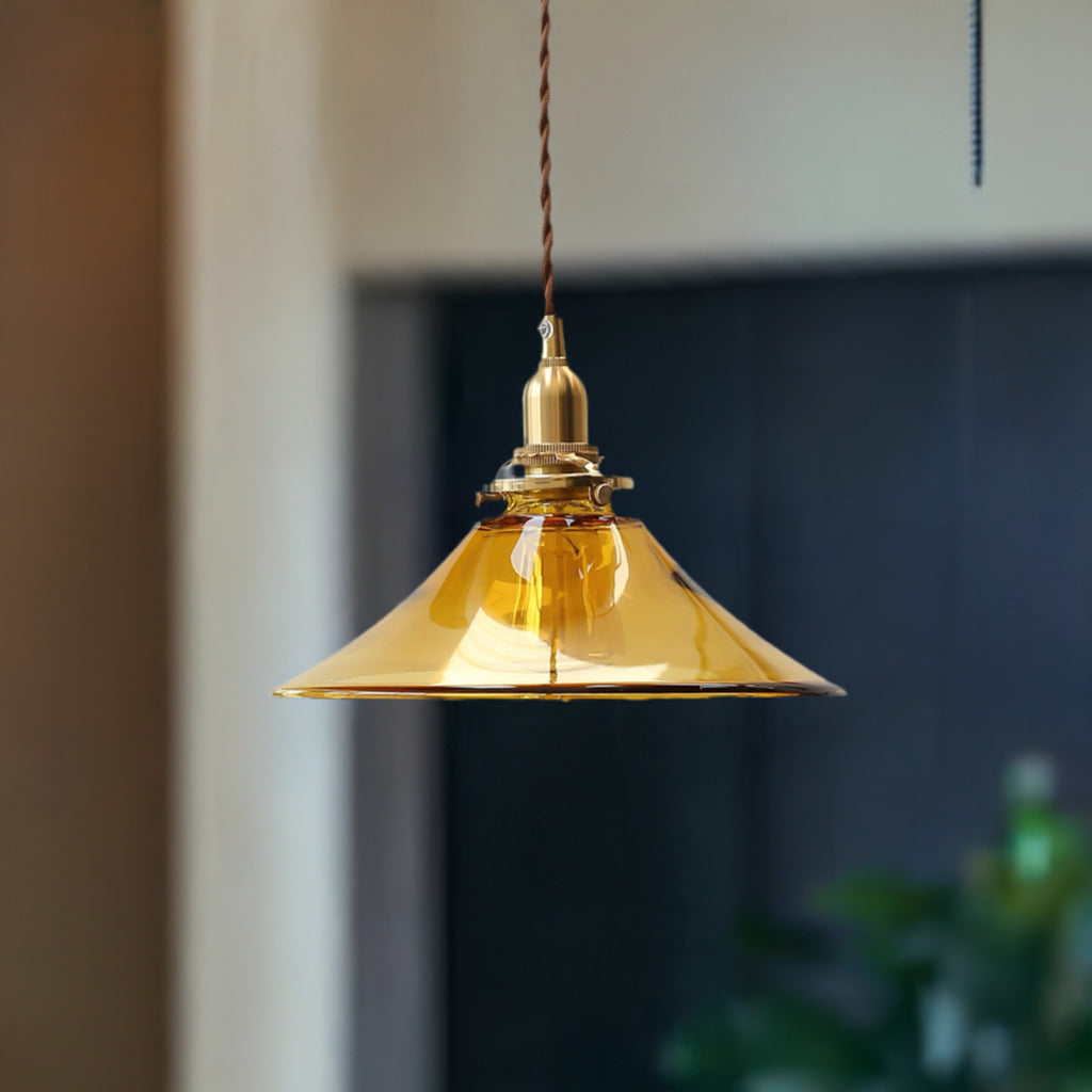 Pendant Light with Industrial Twisted Conical Shade