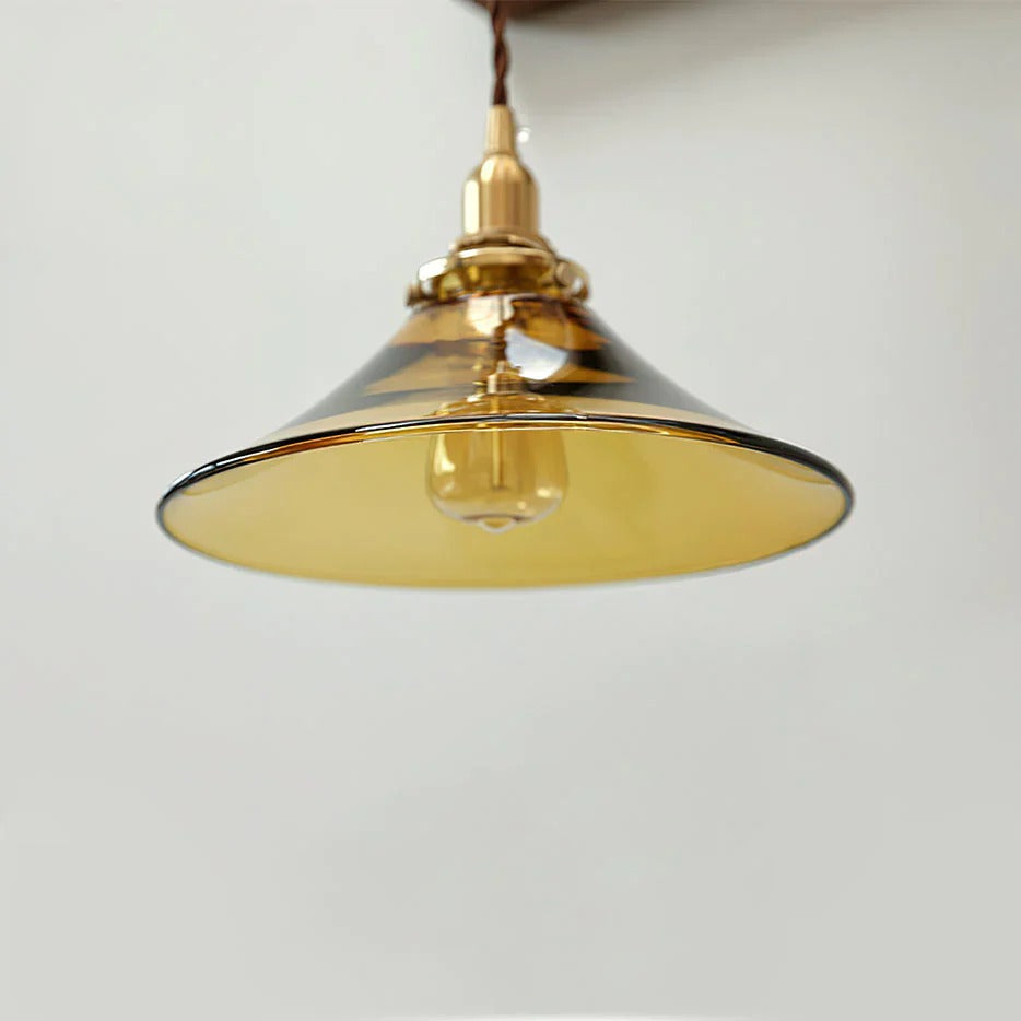 Pendant Light with Industrial Twisted Conical Shade