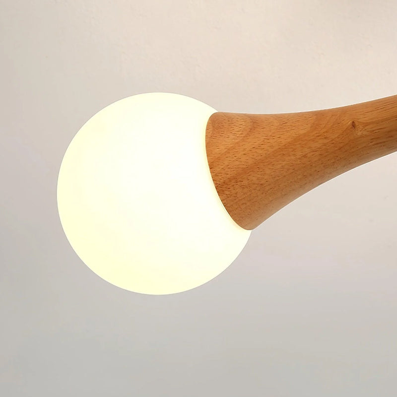 Mid-Century Semi-Flush Chandelier – Conical Spheres