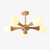 Mid-Century Semi-Flush Chandelier – Conical Spheres