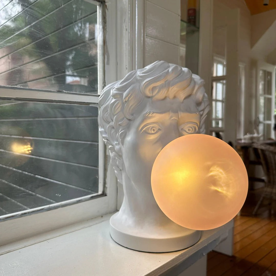 Eclectic Bust Table Lamp with Spherical Detail