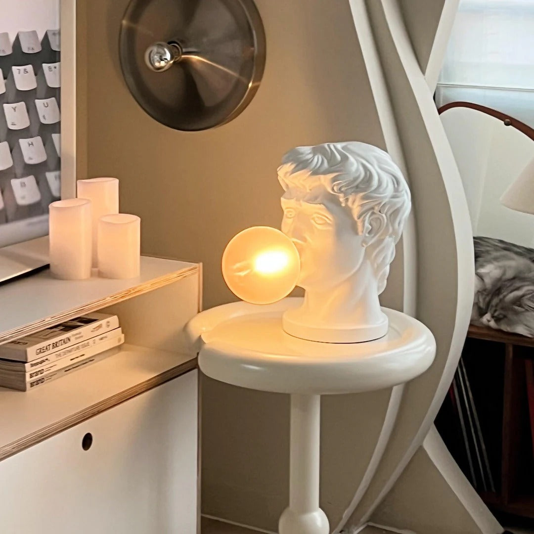 Eclectic Bust Table Lamp with Spherical Detail