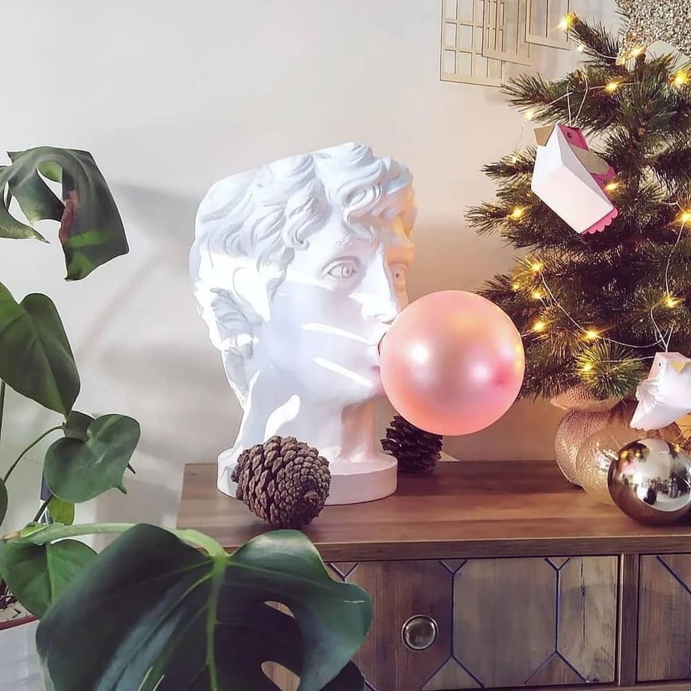 Eclectic Bust Table Lamp with Spherical Detail