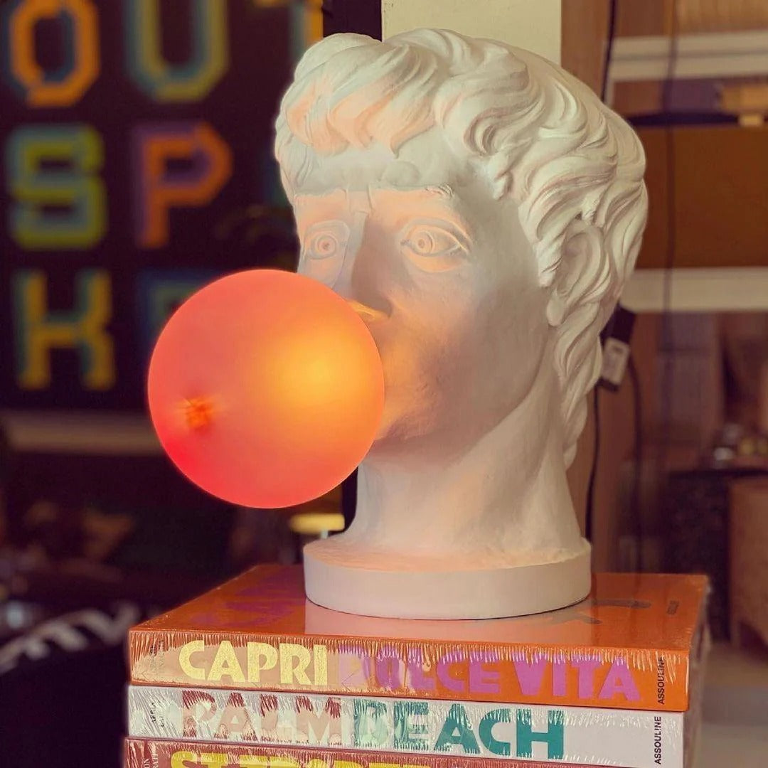 Eclectic Bust Table Lamp with Spherical Detail