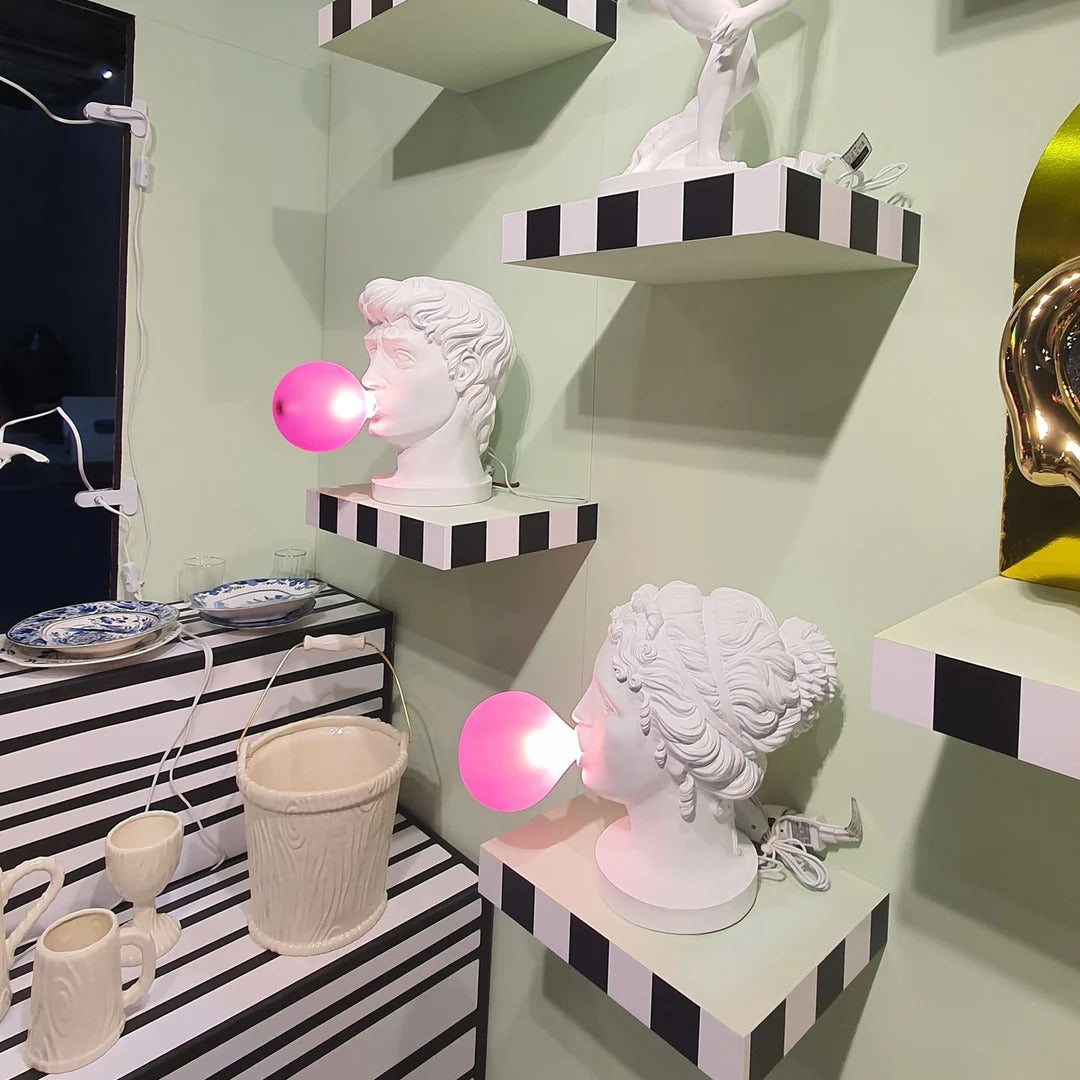 Eclectic Bust Table Lamp with Spherical Detail