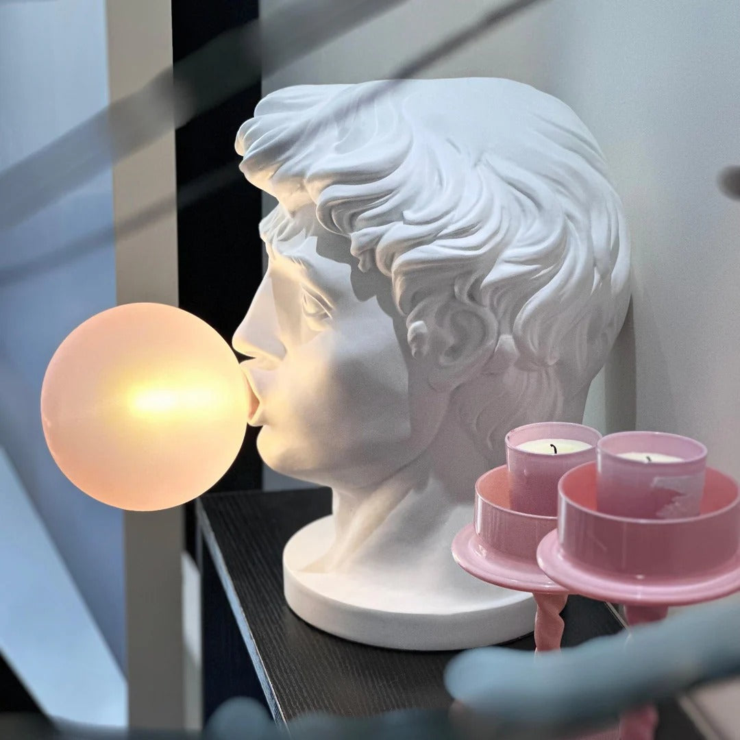Eclectic Bust Table Lamp with Spherical Detail