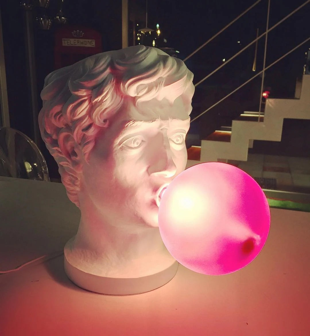 Eclectic Bust Table Lamp with Spherical Detail