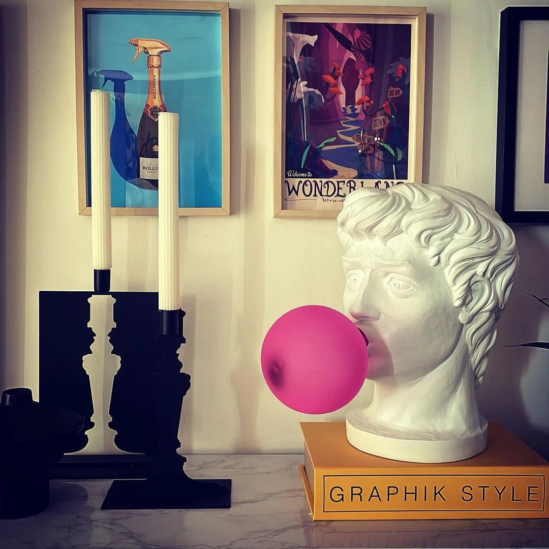 Eclectic Bust Table Lamp with Spherical Detail