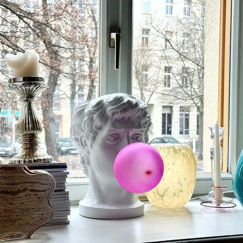 Eclectic Bust Table Lamp with Spherical Detail