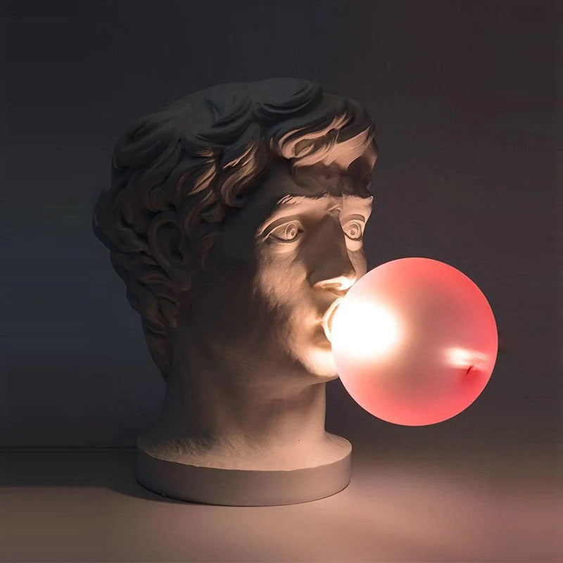 Eclectic Bust Table Lamp with Spherical Detail