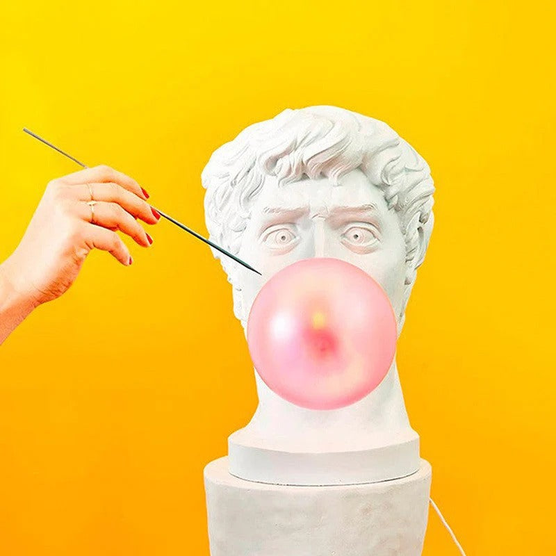 Eclectic Bust Table Lamp with Spherical Detail