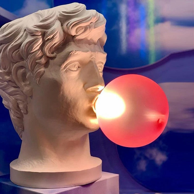 Eclectic Bust Table Lamp with Spherical Detail