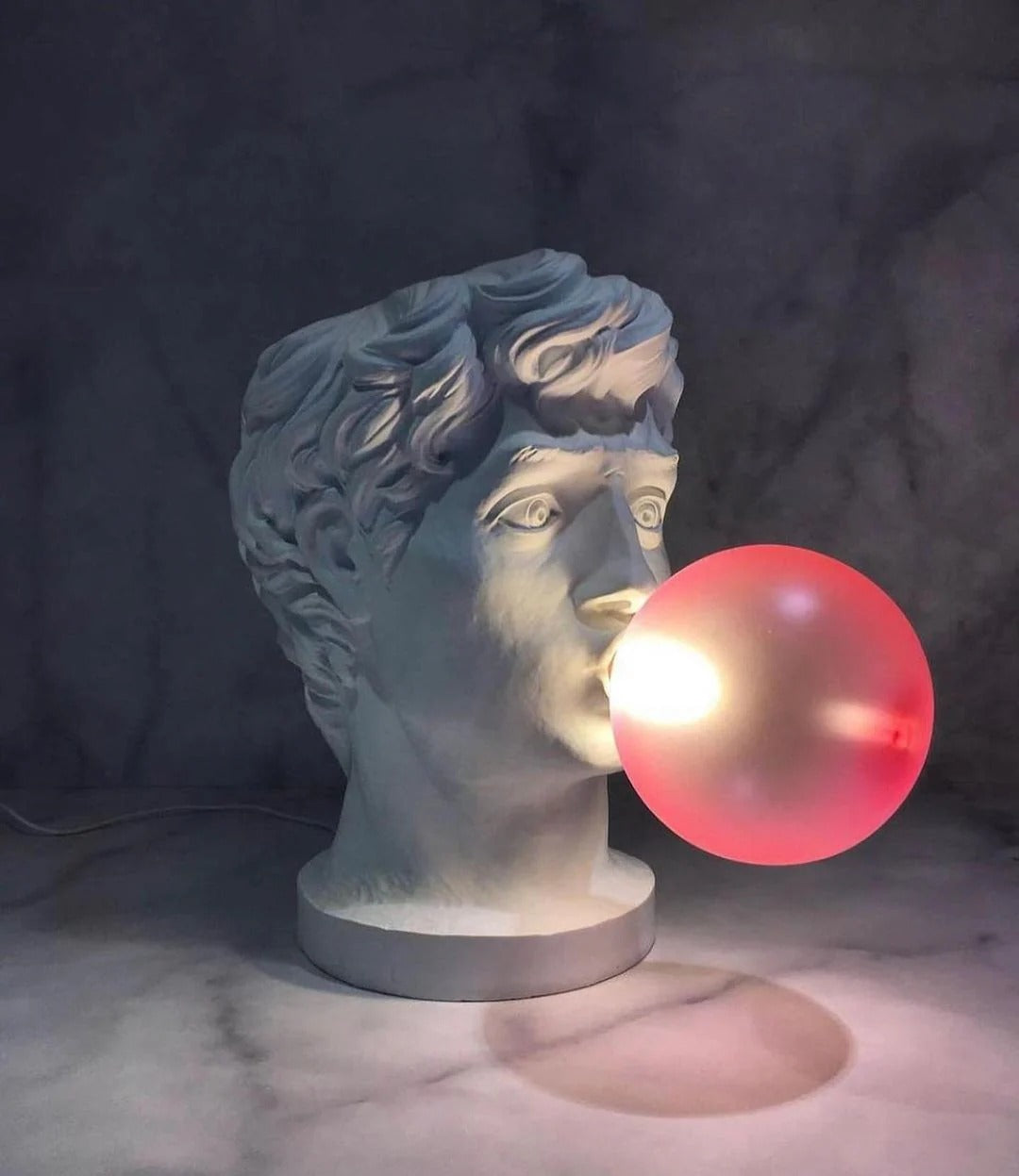 Eclectic Bust Table Lamp with Spherical Detail