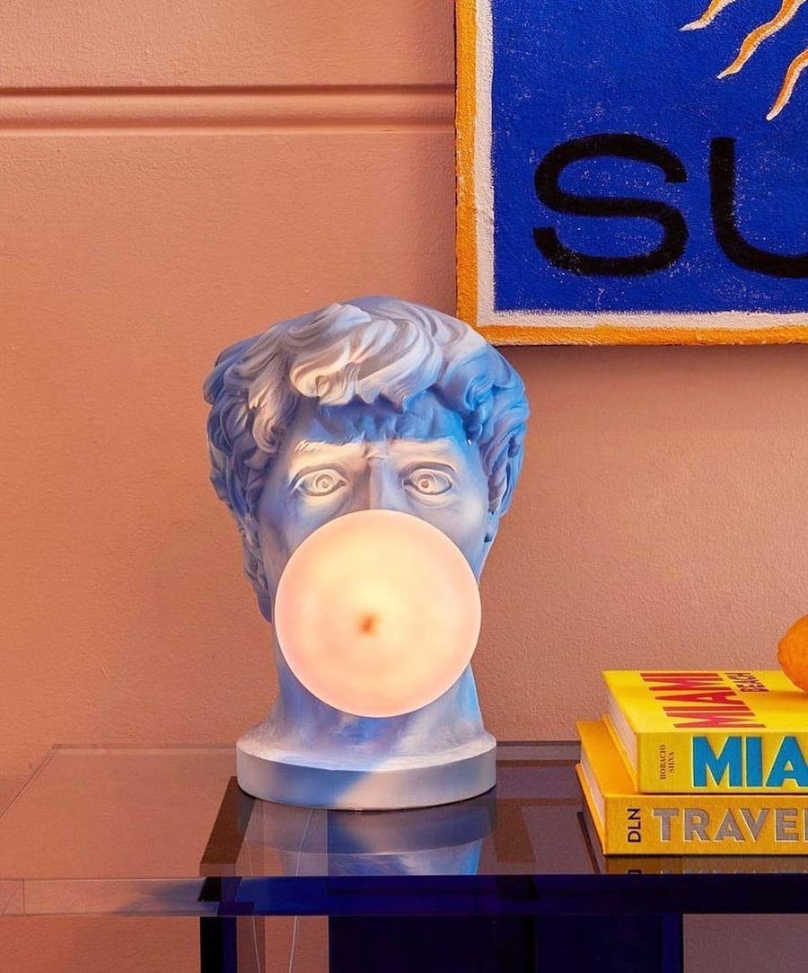 Eclectic Bust Table Lamp with Spherical Detail