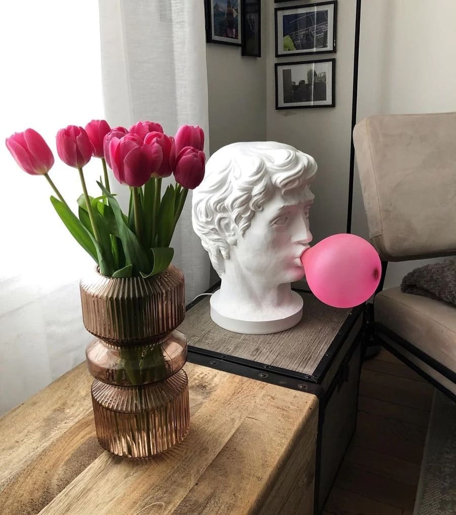 Eclectic Bust Table Lamp with Spherical Detail
